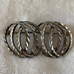 Sterling silver circle overlay brooch